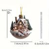 Fancyfamily 1PC Christmas Tree Snow House Coffee Cup 2D Acrylic Pendant Decoration Christmas Decoration