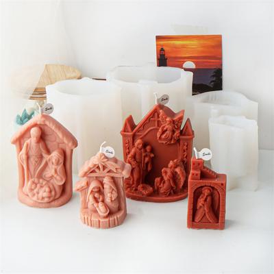 3D Иисус Семья Смола Силиконовая Форма Сделай Сам Дева Мария Арома Гипс Свеча Изготовление Креативная Форма для Моделирования Дома Семьи Иисуса