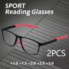 2 Pack New Fashionable Reading Glasses for Middle-aged and Elderly People Ultra Light Anti Blue Light Presbyopia Glasses