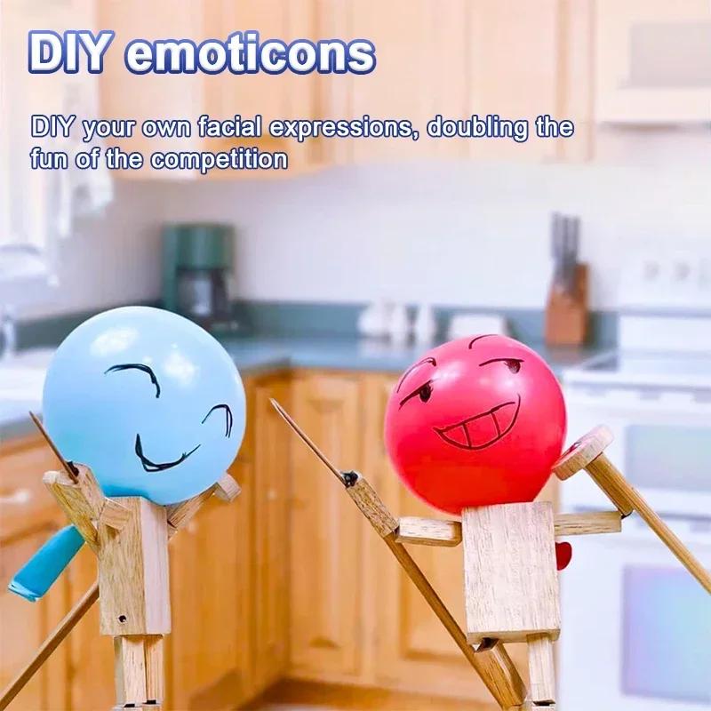 Balloon Bamboo Man Battle Утолщенная версия Bamboo Man Fencing Puppets Battle Game для 2 игроков Whack A Balloon Party Home