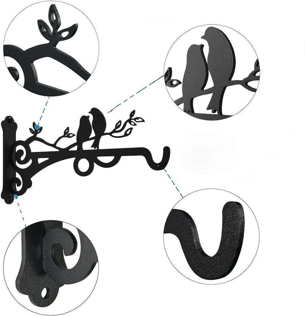 Железный настенный кронштейн Mingyuan для цветочных горшков и кормушек для птиц