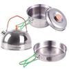 Collapsible Camping Cookware Stainless Steel for 1-2 People Cooking Pot Frying Pan Suitable for All