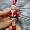 1pc, New Funny Santa Claus Pendant, Christmas Ornaments, Funny Wooden Standing Santa Claus, Christmas Craft Decorations
