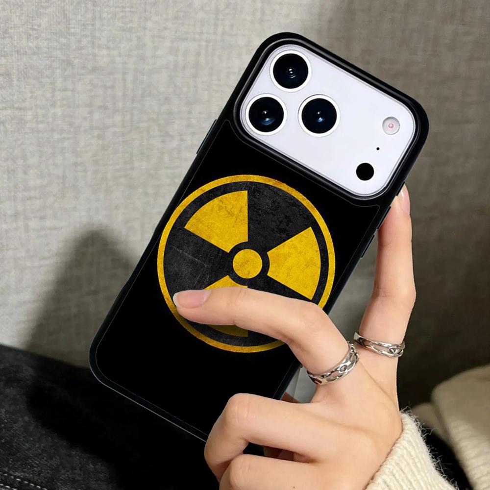 Capa Case for iPhone 17 Air 16 Pro Max 15 Plus 11 13 Mini 14 12 Back Phone Cover Nuclear Radiation Warning Sign