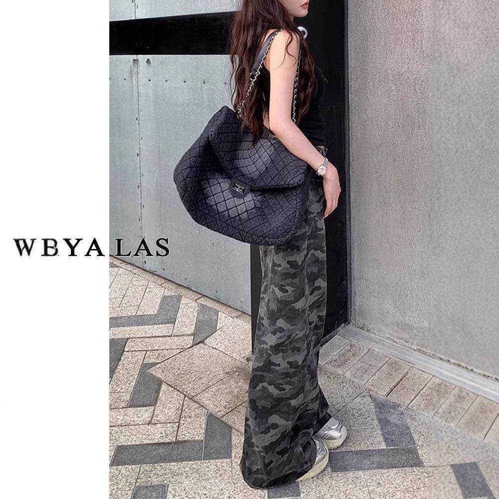 Женские камуфляжные брюки карго больших размеров в стиле ретро - Свободные, длиной до пола, поступление лето 2025