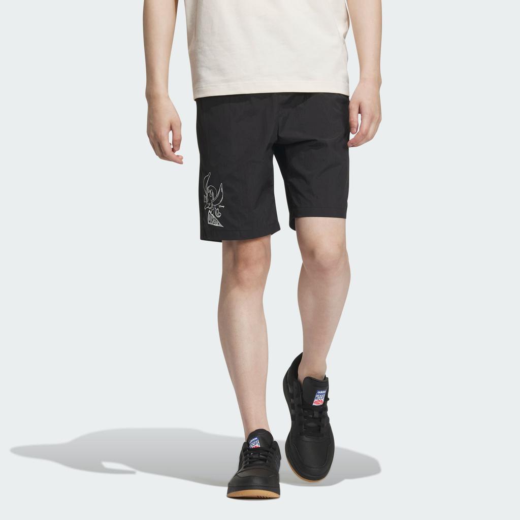 adidas Оригинальные повседневные шорты с эластичной резинкой на талии и мультяшным принтом Disney Dumbo v1, мужские брюки черного цвета IN1065