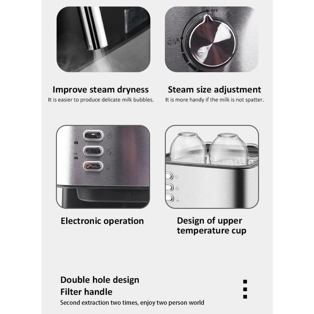 Маленькая кофемашина Полуавтоматическая итальянская бытовая машина для вспенивания молока Универсальная кофемашина
