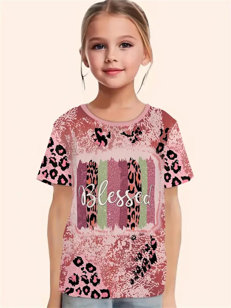 Повседневные модные 3D-принты, забавные футболки для девочек, летние топы с короткими рукавами, повседневные футболки, одежда для девочек