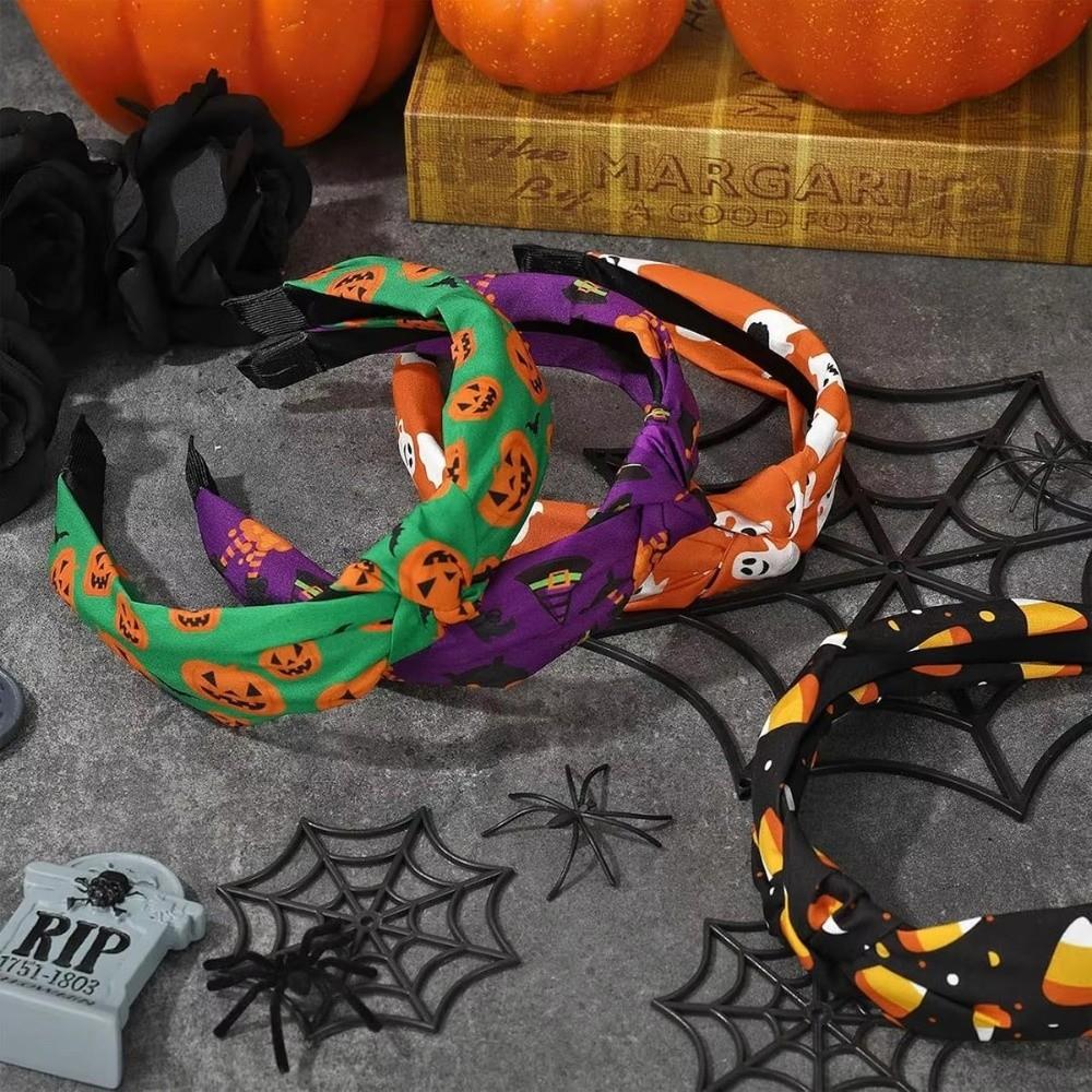 Festival Wear Pumpkin Head Headband Horrible Halloween Hair Hoop Headdress Top Knot Headband Party
