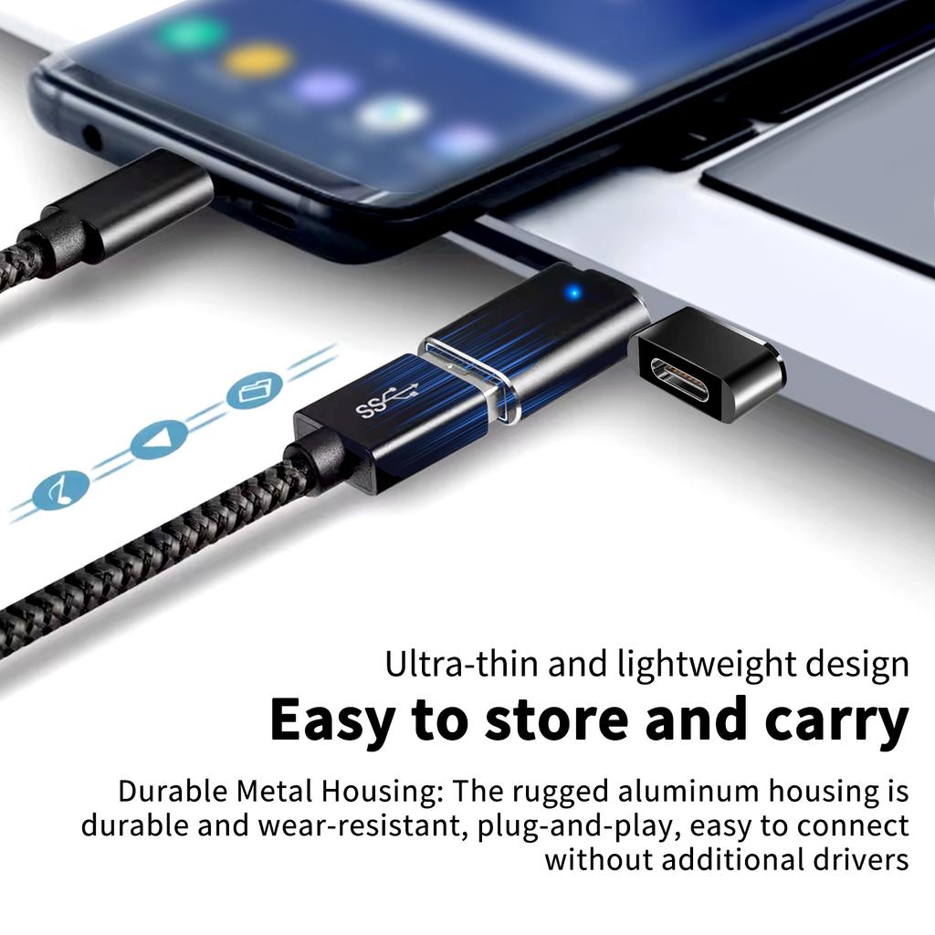 Адаптер USB C (папа) на USB 3.0 (мама) Картридер, Совместим с Без батареи, Смартфон Android Телефон Планшет