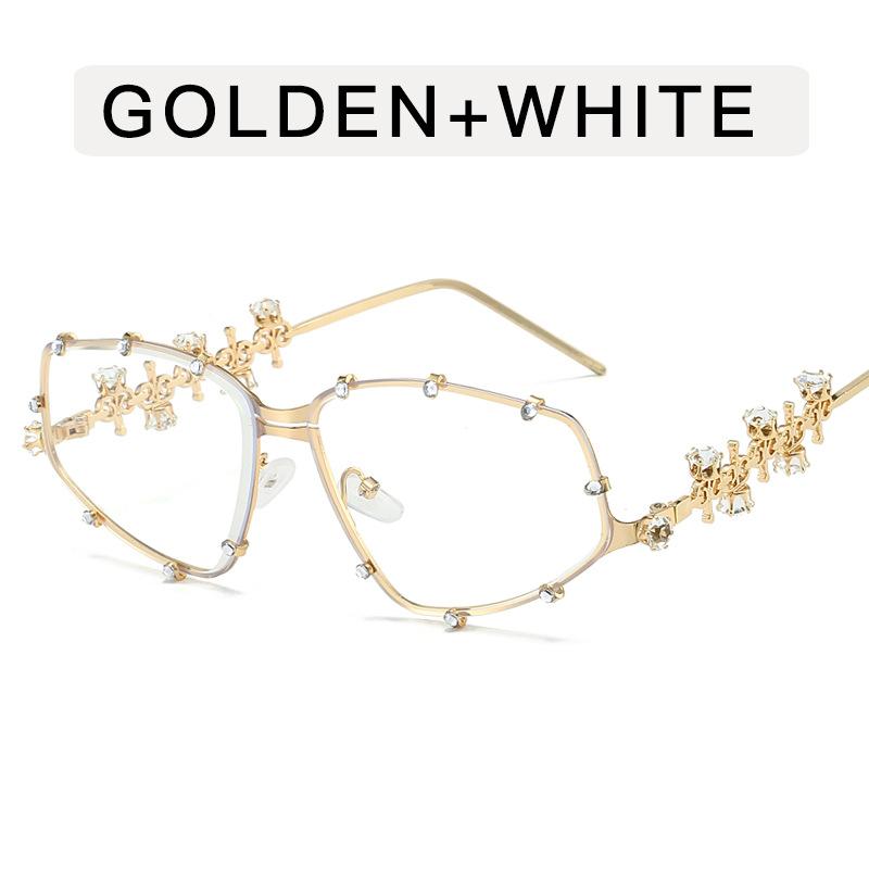Y2K Stylish Eyeglass Frames for Women Rhinestone Decoration Women's Glasses Blue Light Blocking Decorative Glass