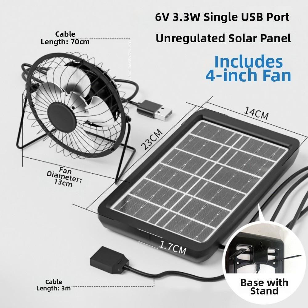 Low Noise Portable Fan Battery Operated Exhaust Fan Air Extractor Solar Fan Office
