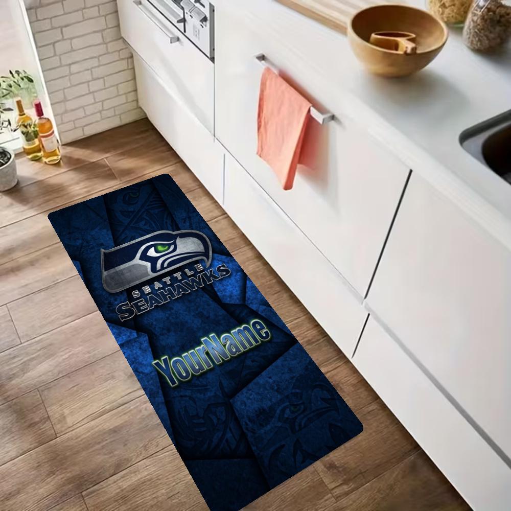 Seattle Seahawks Customize Your Name Kitchen Rug Runner Rug Laundry Mat Hallway Entryway The Best Gift Choice