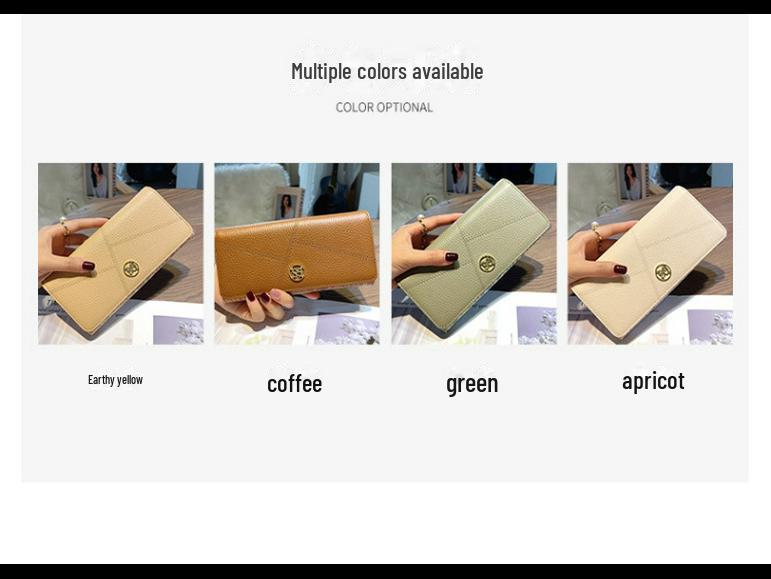 Женский кошелек из мягкой коровьей кожи большой емкости, держатель для нескольких карт, подходит для мобильного телефона, универсальный дизайн 2024 г.