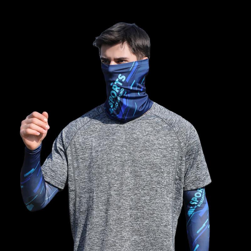 Солнцезащитная маска для лица и бафф на шею из ледяного шелка для езды на велосипеде