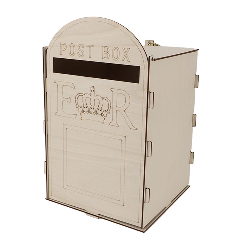 Деревянный свадебный почтовый ящик с замком-ключом из фанеры ручной работы, изысканный винтажный свадебный почтовый ящик для приема гостей