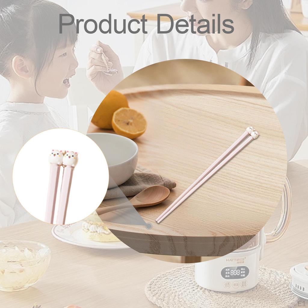 2 шт. Детские палочки для еды многоразовые стекловолоконные палочки для еды наконечник в виде животного для ресторана дома