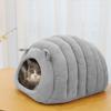 Кровать для домашних животных, кошек, круглых плюшевых котят, теплое спальное гнездо, кровать для кошек, иглу, пещерный дом
