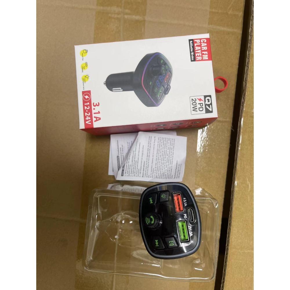 Автомобильный Bluetooth MP3-плеер Звонки в режиме громкой связи Голосовое вещание Быстрая зарядка PD U-диск