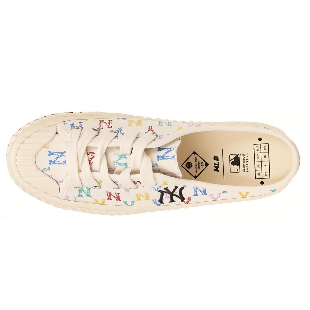 MLB Playball Mule MONOGRAM Мюли Нескользящие Устойчивые к истиранию Низкие Кеды Унисекс Белый 32SHSM111-50W