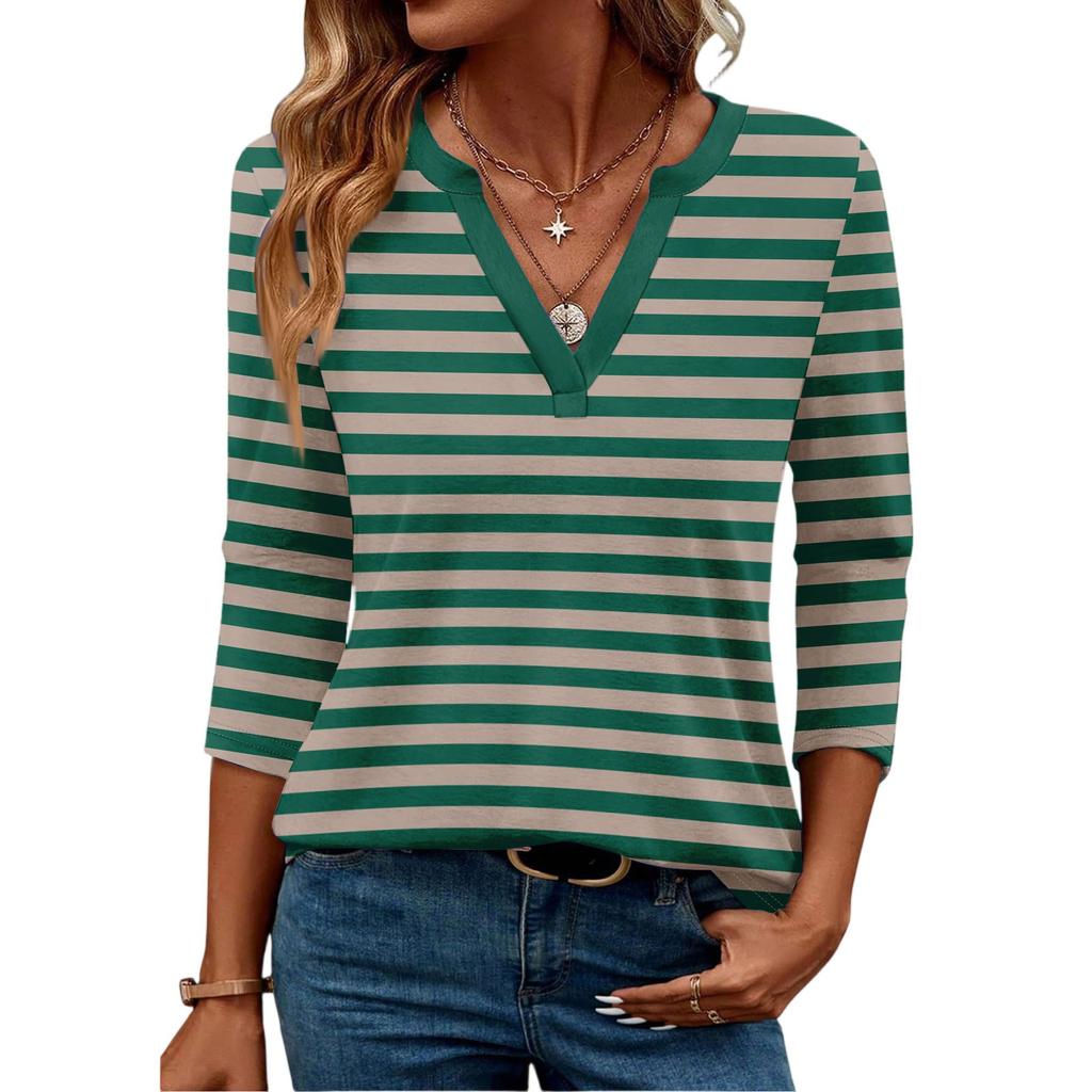 Рубашки с рукавом 3/4 для женщин, футболки, блузки, повседневные базовые топы больших размеров, пуловер, женские туники-блузки