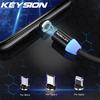 KEYSION Magnetic Cable 1M Micro USB Type-C Apple Lightning Phone Cable LED Charging Nylon Wire Cord