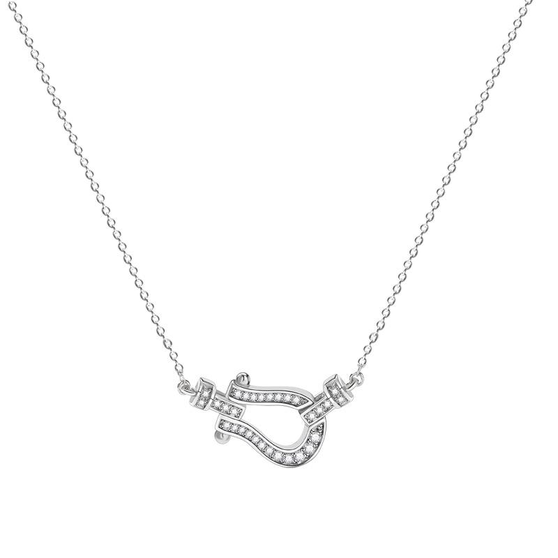 Ожерелье с пряжкой в виде подковы, женская мода, легкий, роскошный, темпераментный, универсальный, высококачественный дизайн, чувство, кулон, ожерелье, подарок женщинам