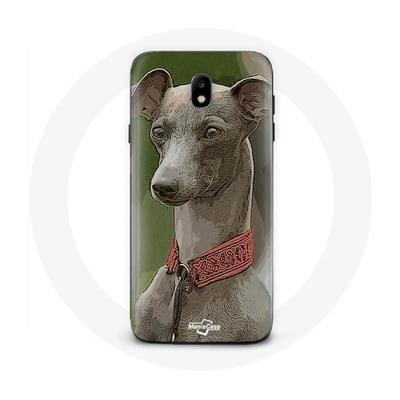 Coque - MANIACASE - Samsung Galaxy J7 2017 - Lévrier Greyhound - Souple - Gris