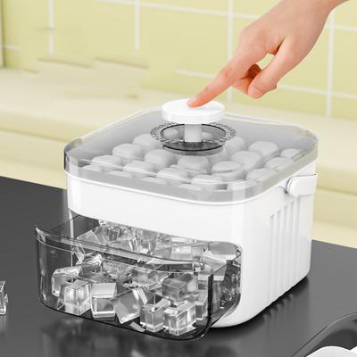 Льдогенератор на 50 кубиков с крышкой Easy Press с крышкой Easy-press Большой вместимости Машина для кубиков льда Многоразовая форма для кубиков льда из пищевого материала