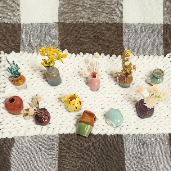 5/7/8 шт. Мини-керамическая ваза Магнит на холодильник Дом Офис Кухня Шкаф Холодильник 3D Миниатюрная ваза для цветов Горшок Магнитное украшение Орнамент