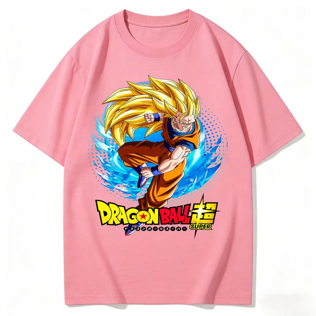 Dragon Ball Vintage Super Saiyan Goku Print Top pure Cotton Unisex TShirt Unisex High Quality Casual Streetwear 2026 Summer Tee