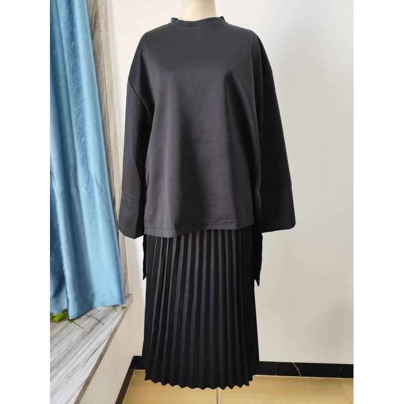 Женский повседневный комплект из винтажного топа и юбки до середины икры, Осень 2025