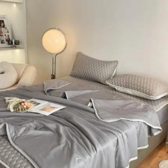 Новое Летнее Одеяло из Прохладного Шелка Однотонное, Мягкое и Удобное Одеяло для Кондиционера, Односпальное, для Взрослых, Подарочное Одеяло