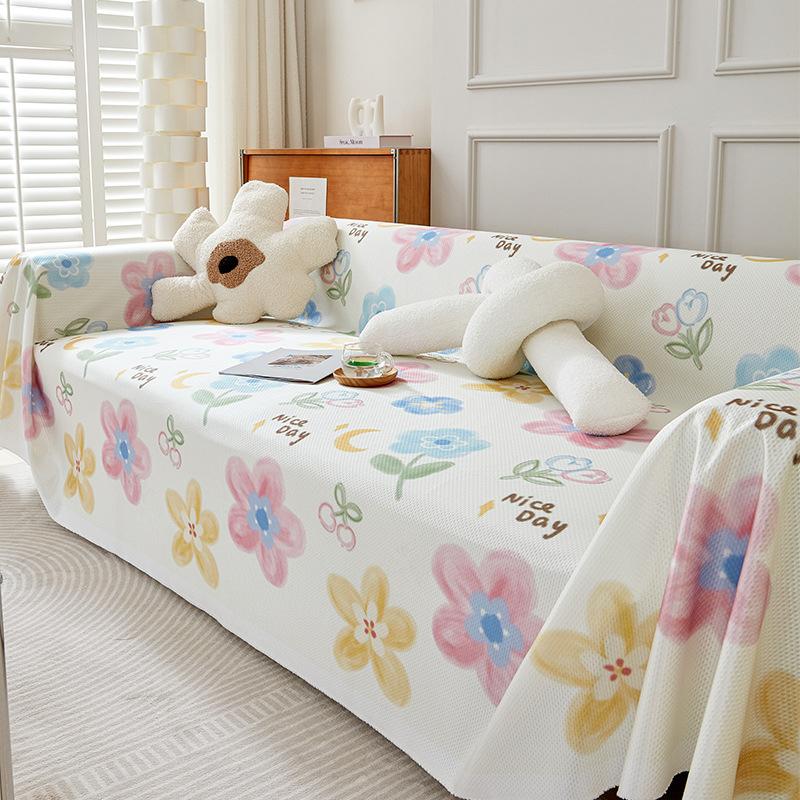 Ледяной шелк, чехол для дивана, лето, лето, милый мультфильм, полотенце для дивана, универсальный универсальный кожаный чехол для дивана, полное покрывало, одеяло