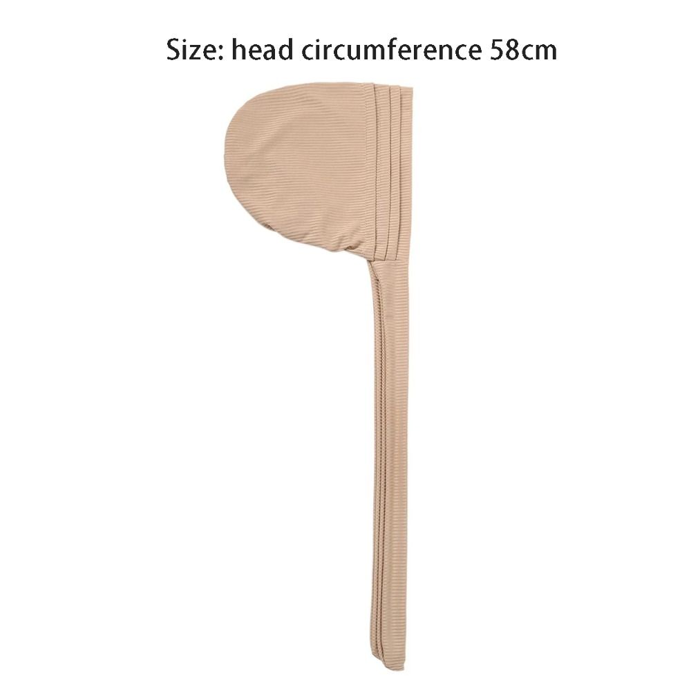 Однотонные шапки с длинным хвостом, нить, четыре полосы, плиссированный рюш, тюрбан 2024, шапка-бини с длинным хвостом