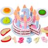 Деревянные игрушки для торта, кухонный игровой набор, набор для игр в еду, набор для резки еды для детей, обучающие Монтессори, развивающие игрушки для вечеринок