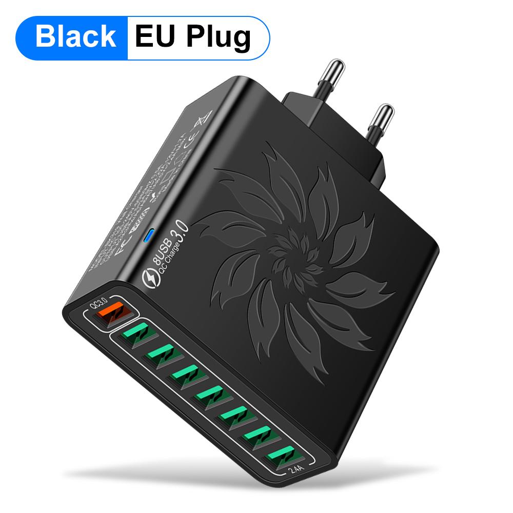 Total 65W 8 In 1 USB Phone Charger Wall Adapter For iPhone 15 14 Pro Max Xiaomi Samsung Phone Charger