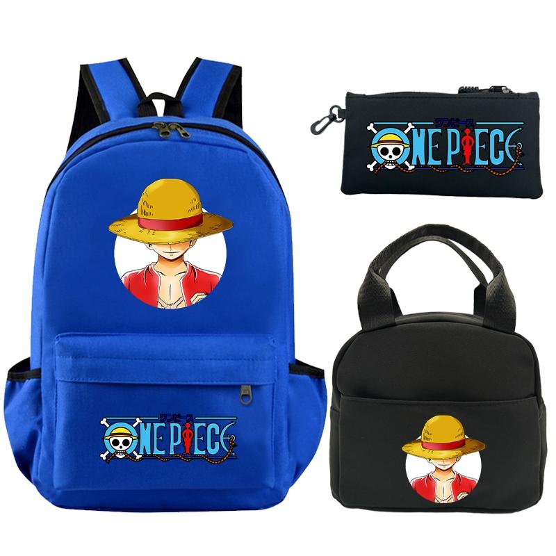 3 шт./компл. рюкзак, цельный рюкзак с принтом в стиле аниме, сумка для обеда, пенал для подростков, детский школьный рюкзак для девочек и мальчиков