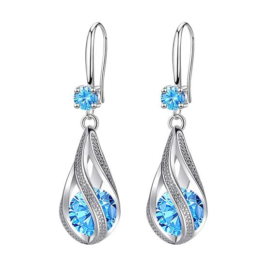 Silver Teardrop Earrings for Women Cubic Zirconia Drop Dangle Earrings Wedding Jewelry Accessory for Brides