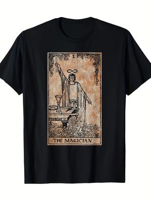 UnisexS Vintage Magician TShirt Distressed Major Arcana XIII Card Graphic Fit Casual Tee Magician XIII Art for YearRound Wear