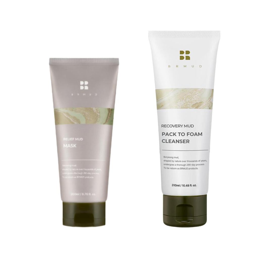 [Выбор Карди Би] BRMUD Очищающая грязевая маска (30 мл, 110 мл, 200 мл) / Рельефная грязевая маска-пенка для умывания  (30 мл, 110 мл, 310 мл) (9 вариантов)