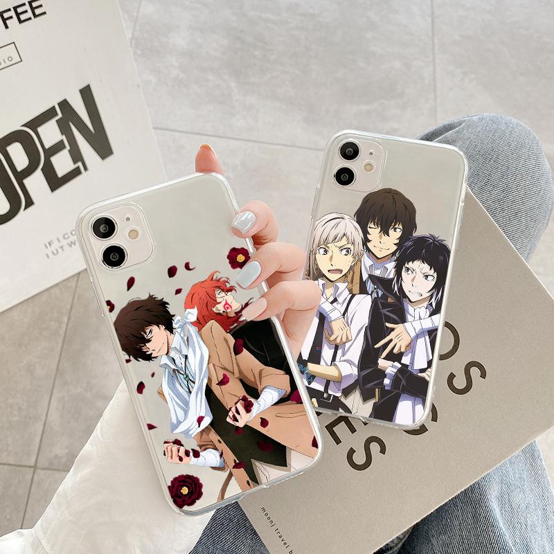 Чехол для телефона Japan Bungo Stray Dogs для iPhone 7 13 12 Mini 8 5 6 6S Plus SE 2020 SE3 2022 11 Pro X XR XS Max, прозрачный чехол