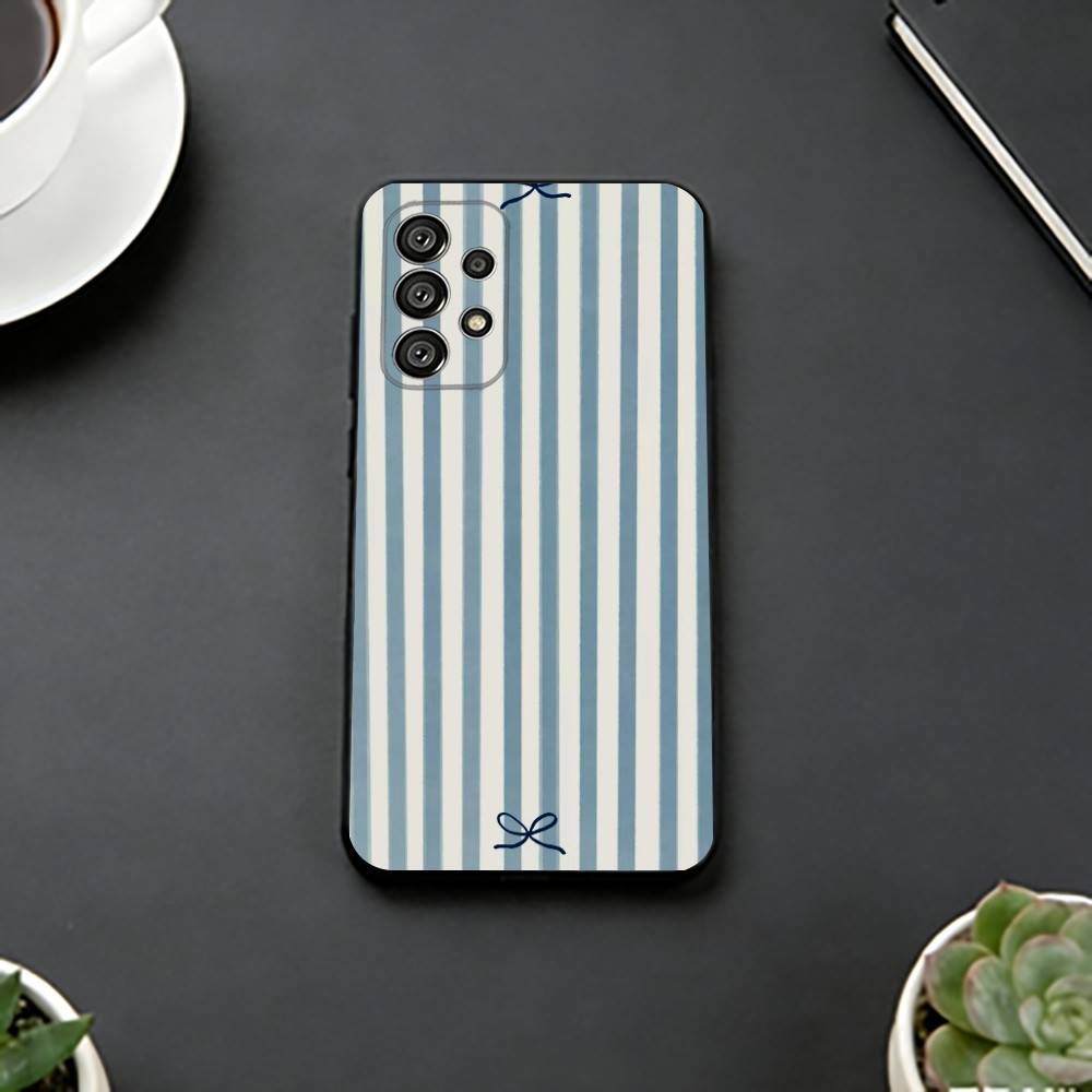 L-голубой в полоску Чехол для телефона Для Samsung S25,S24,S21,S22,S23,S30,Ultra,S20,Plus,Fe,Lite,Note,10,Черный чехол