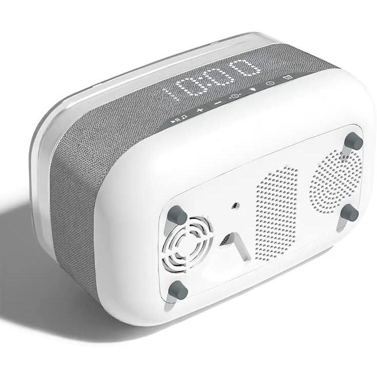 Alarm Clocks for Bedrooms Night Light Bluetooth Speaker Sound Machine Dimmable LED Display Fast Wireless Charger Station