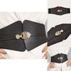 Fashion Gold Buckle Decoration Women Casual Black Faux Leather Belt For Dress And Coat Fashion Accessory