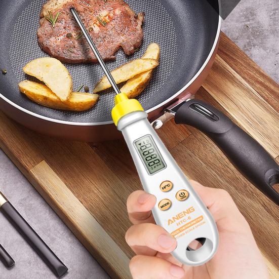 1 комплект 2-в-1 многофункциональные весы-ложки с ЖК-дисплеем, точный зонд из нержавеющей стали, измерительные весы для твердых жидких ингредиентов, термометр для кухни