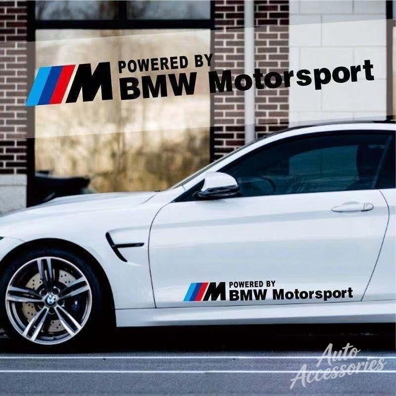 DZBW6 2pcs Car Body Sticker For BMW M Motorsport 1 3 5 7 Series X1 X2 X3 X5 X4 X6 X7 Modified Decal Styling Decorate Auto Accessories