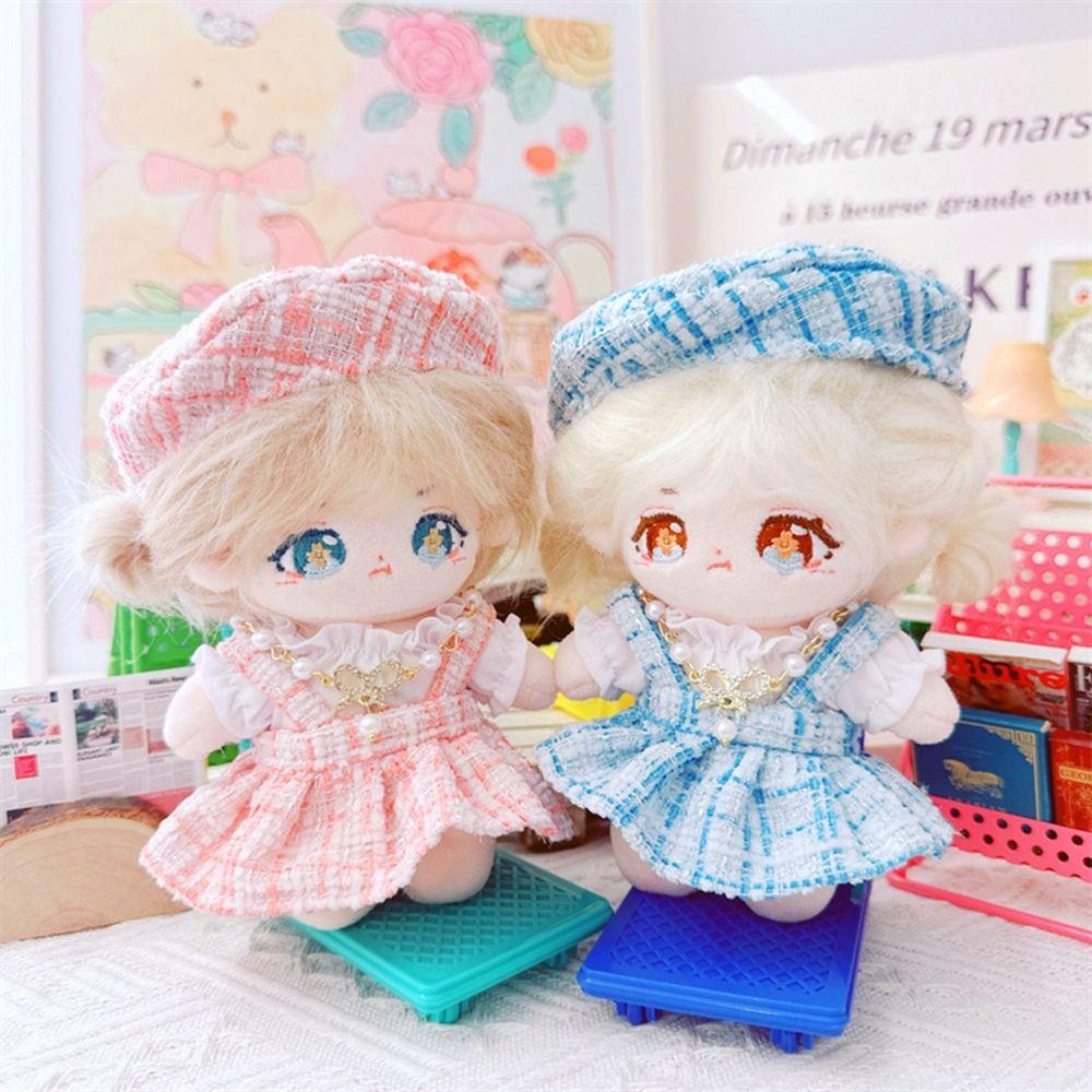 Cute Doll Lovely Clothes With Beret Hat Accessories 2 Colors Princess Dress Accessories 10cm Cotton Doll/EXO Idol Dolls