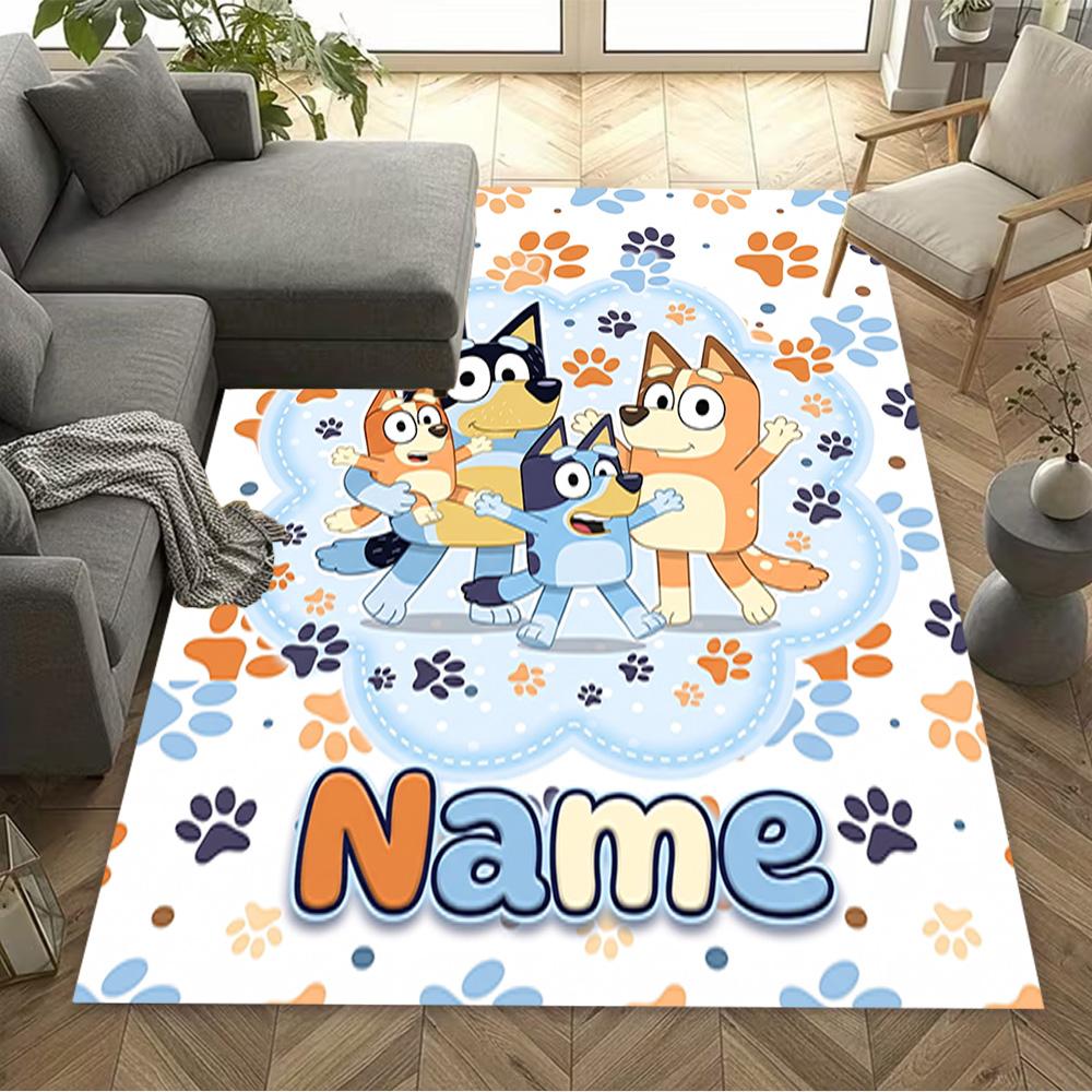 Paw Prints Adventure Personalized Name Floor Rug Office Rug Suitable for Balcony Decorate room Hallway Bedrooms Anti-slip Rug Anime Office Decor