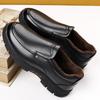 Зимние хлопковые туфли мужские теплые утолщенные повседневные деловые кожаные туфли на одной педали для мужчин среднего и пожилого возраста